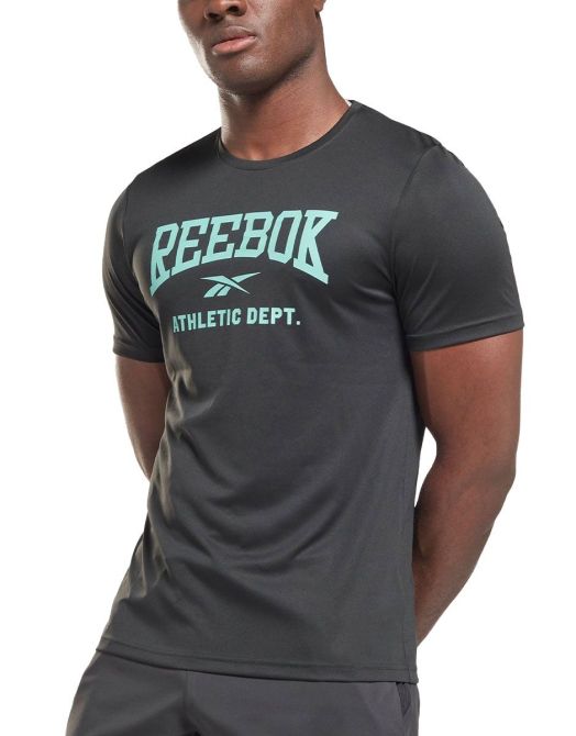 Reebok Workout Ready Poly Graphic - Черна Мъжка Тениска