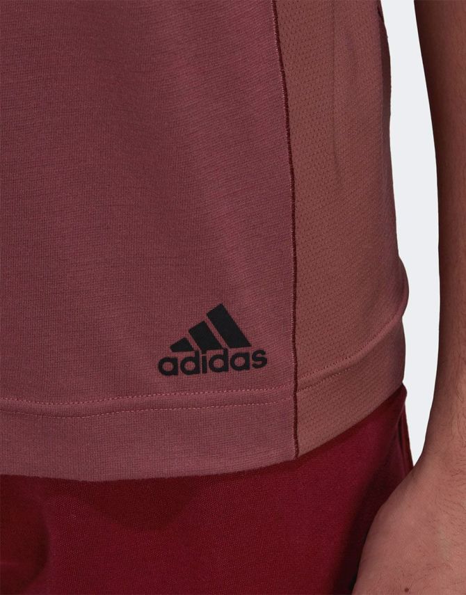 Adidas Yoga - Спортна Мъжка Бордо Тениска