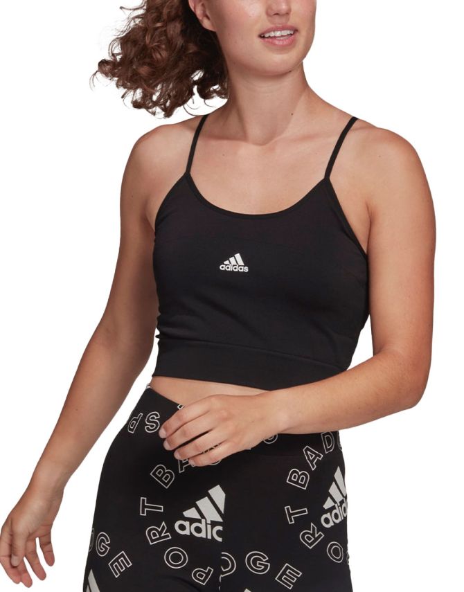 ADIDAS Aeroknit Seamless Crop Top Black