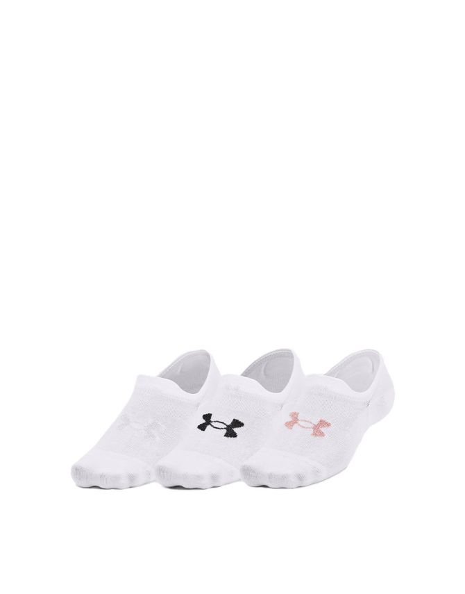 UNDER ARMOUR 3-Packs Essential Ultra Low Cut Socks White