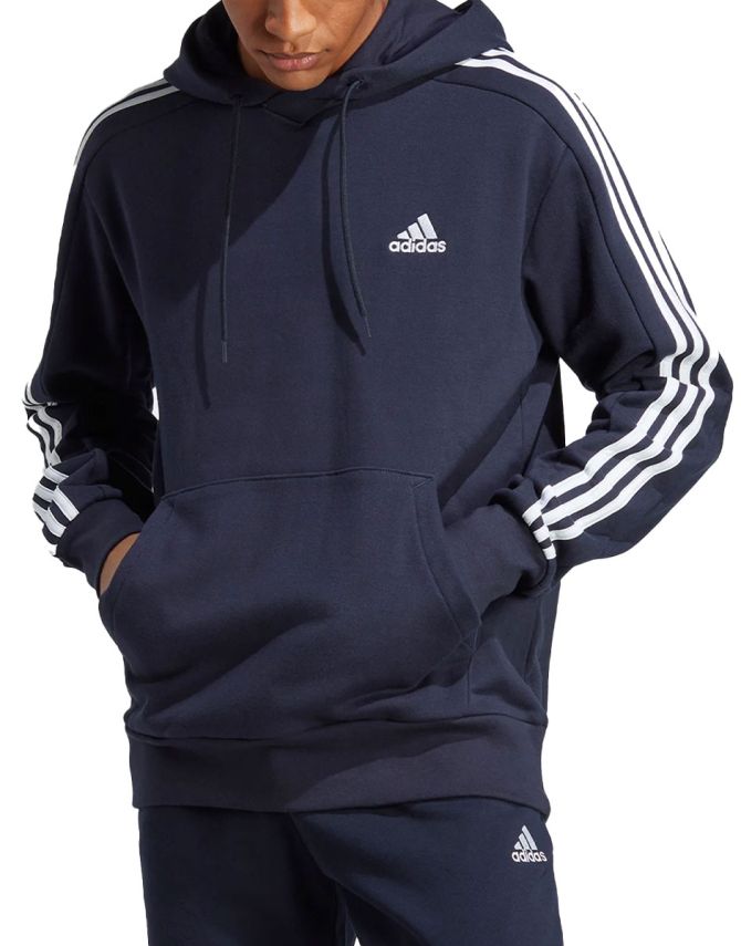 ADIDAS Essentials French Terry 3-Stripes Hoodie Blue