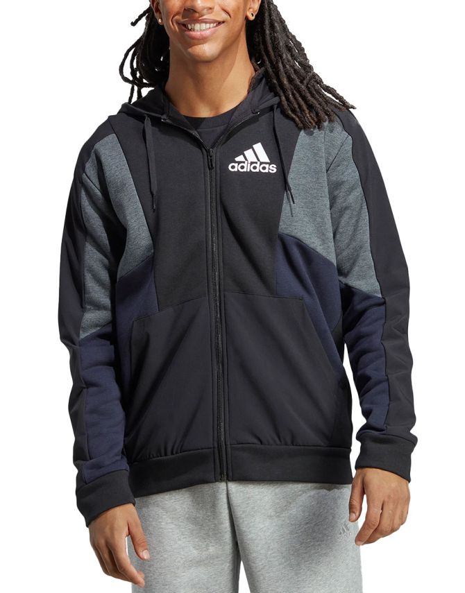 ADIDAS Essentials Colorblock Full-Zip Hoodie Black