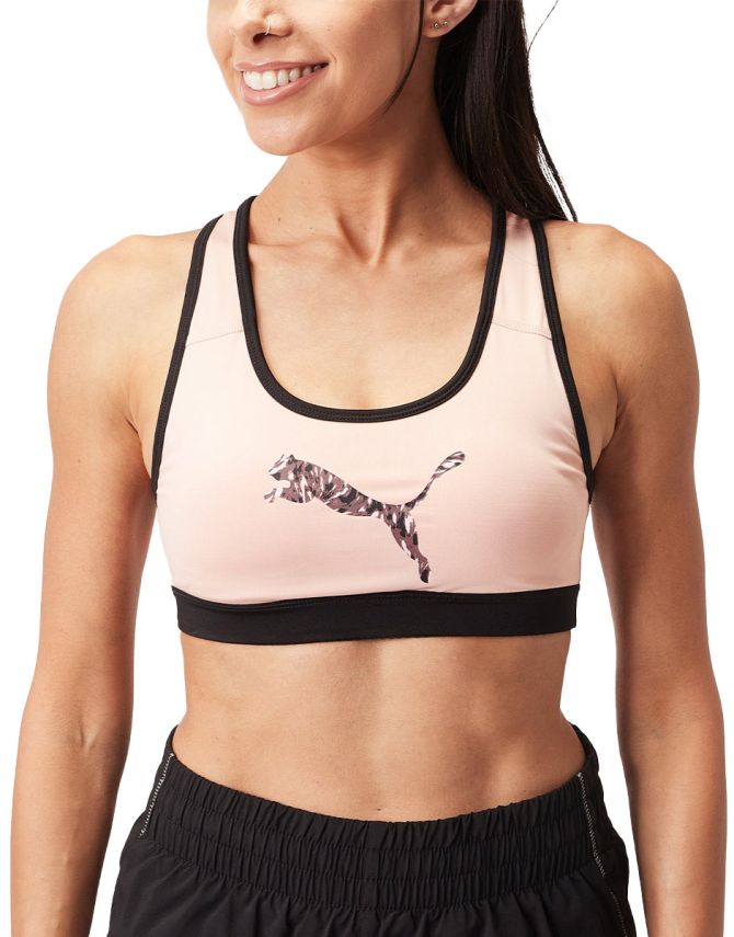 PUMA Mid Impact 4Keeps Graphic Bra Pink