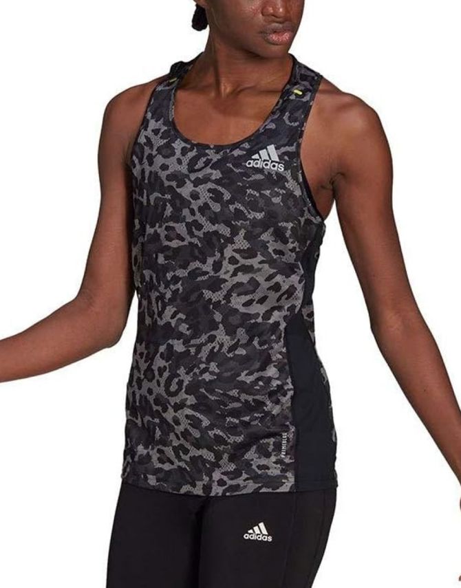 ADIDAS Fast Graphic Running Tank Top Grey/Black