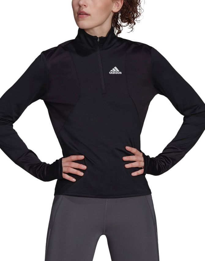 ADIDAS Own The Run 1/2 Zip Longsleeve Blouse Black