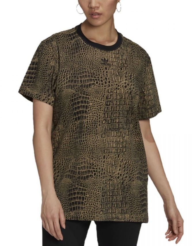 ADIDAS Originals Loose Fit Snakeskin Tee Black/Beige