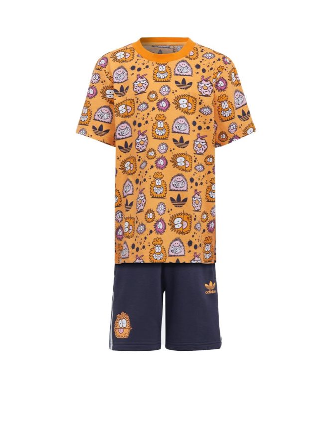 ADIDAS x Kevin Lyons Shorts And Tee Set Orage/Multi