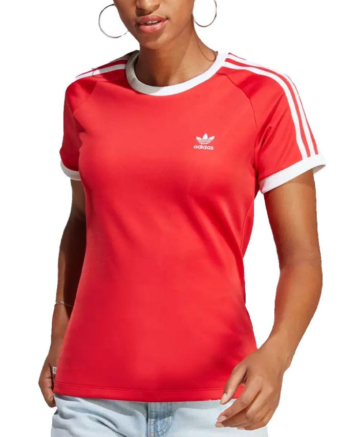 ADIDAS Originals Adicolor Classics Slim 3-Stripes Tee Red