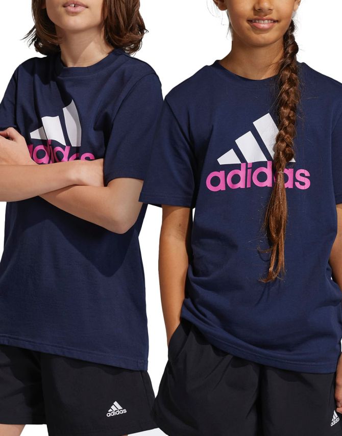 ADIDAS Essentials Two Color Big Logo Cotton Tee Navy