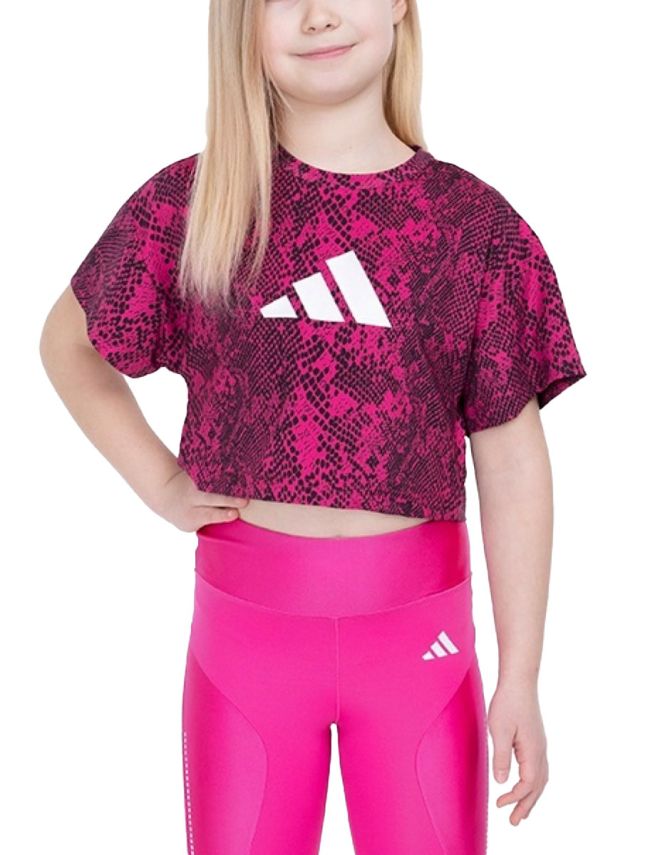 ADIDAS Aeroready Animal Print Tee Pink