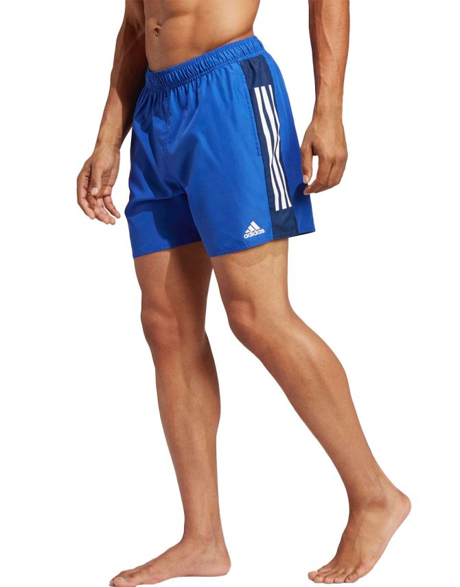 ADIDAS Short Length Colorblock 3-Stripes Swim Shorts Blue