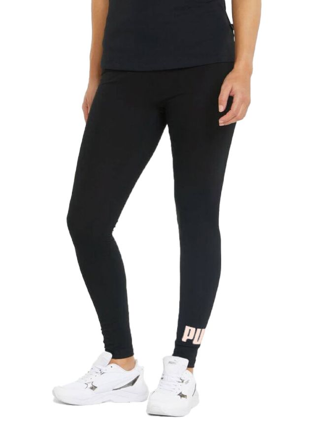 PUMA Essentials+ Metallic Logo Leggings Black W