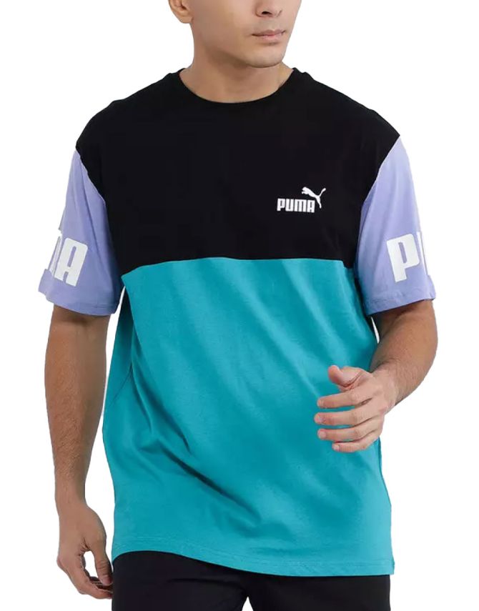 PUMA Power Colorblock Tee Deep Aqua/Multi