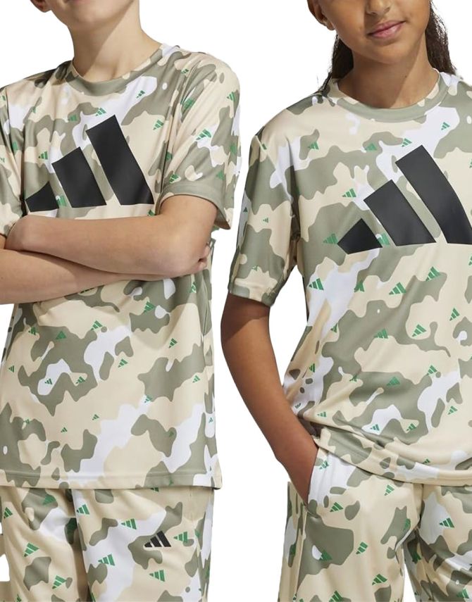 ADIDAS Aeroready All Over Print Camo Training Tee Beige