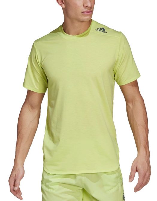 Adidas Designed - Спортна Мъжка Жълта Тениска