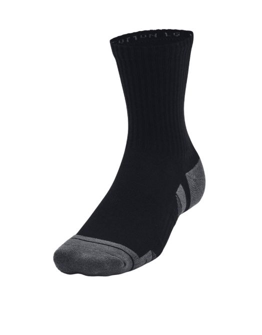 UNDER ARMOUR 3-Packs Performance Cotton Mid Socks Black