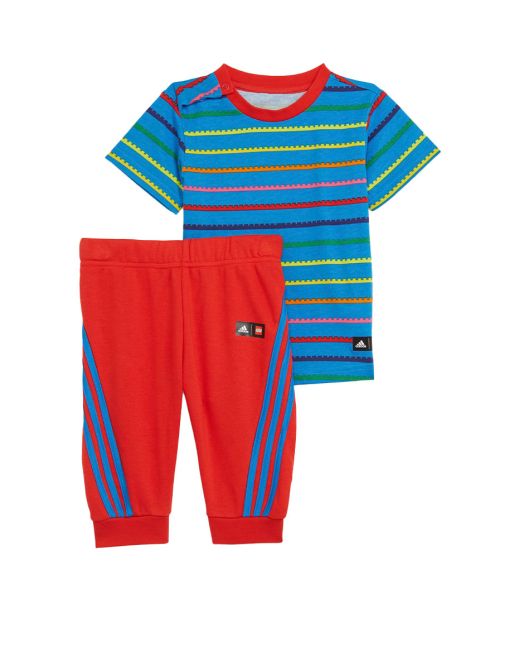 ADIDAS x Classic Lego Tee And 3/4 Pants Set Blue/Red