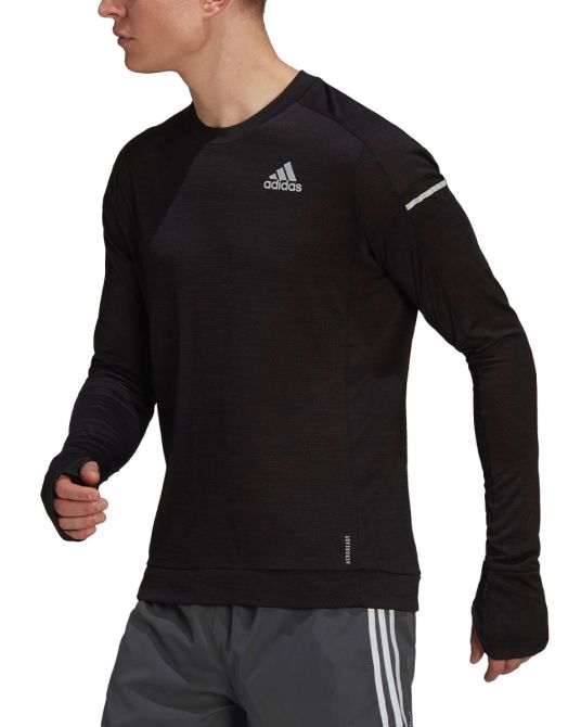ADIDAS Cooler Long Sleeve Running Sweatshirt Black