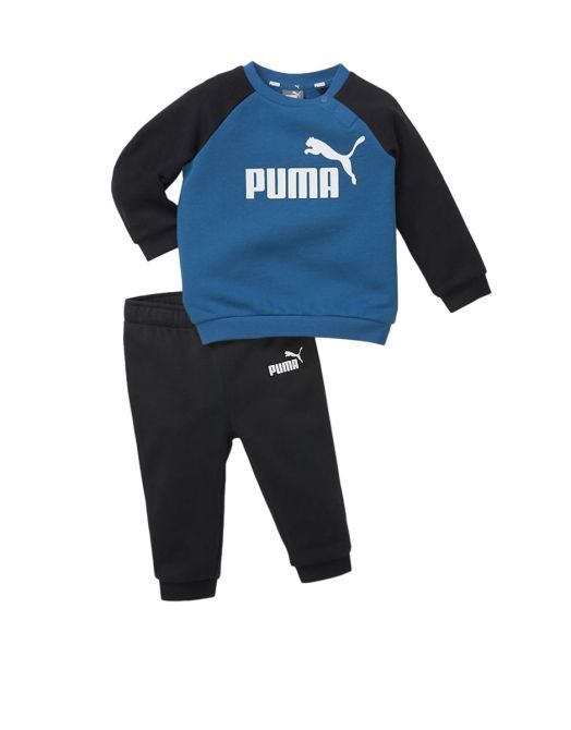 PUMA Minicats Essentials Raglan Jogger Set Blue/Black