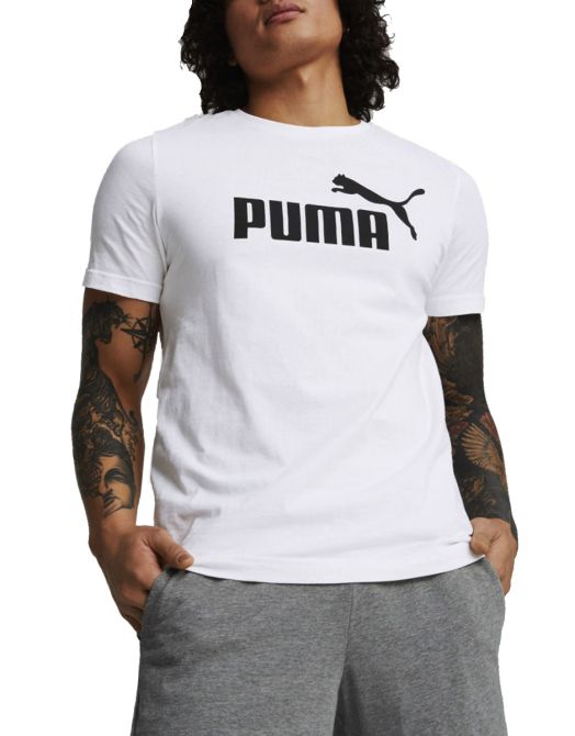 PUMA Essentials Logo Cotton Tee White