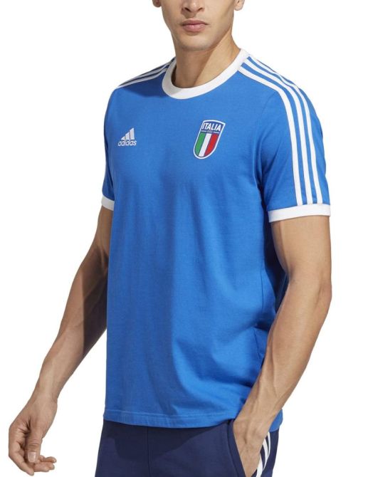 ADIDAS x Italy Dna 3-Stripes Tee Blue