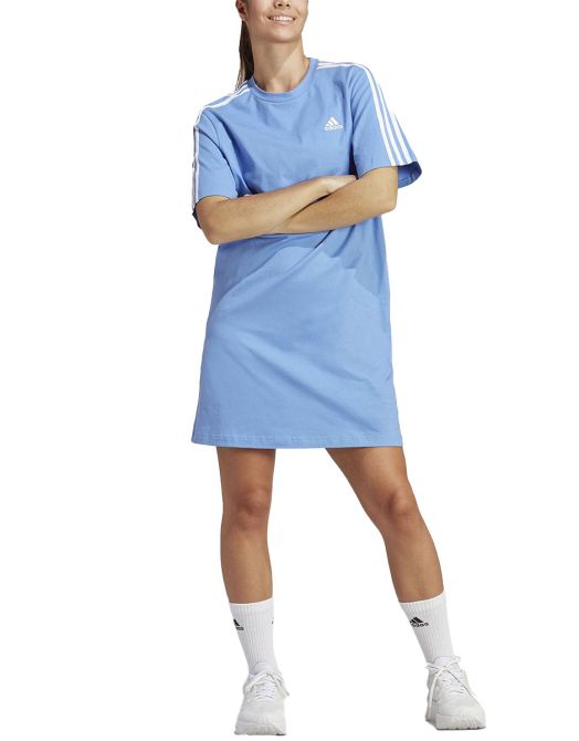 ADIDAS Essentials 3-Stripes Boyfriend Tee Dress Blue