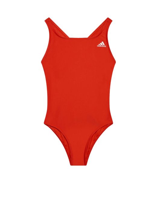ADIDAS Solid Fitness Swimsuit Red