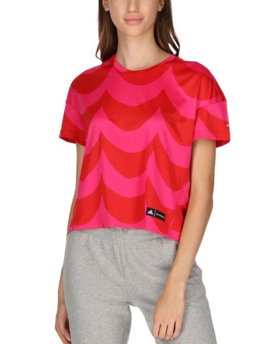 Adidas x Marimekko Fast Tee - Дамска Червена Тениска